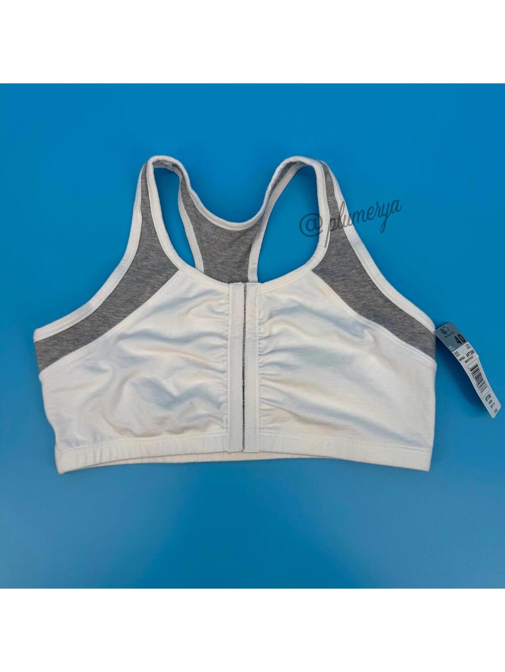 Fruit of the Loom Vintage Y2K Cotton Front Closure Sports Bra Womens Size 40 NWT